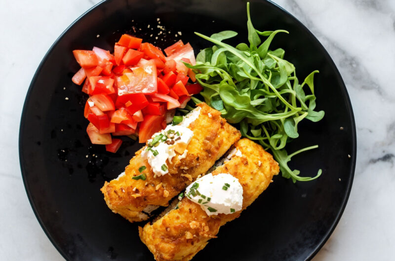 Omolete vegetais com queijo feta