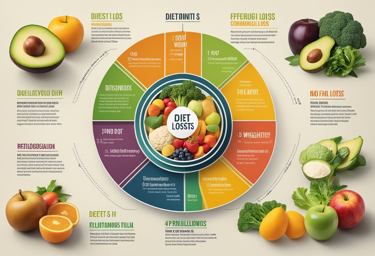 A table displaying various types of diets and their benefits, with labels indicating who should or should not follow each diet for weight loss